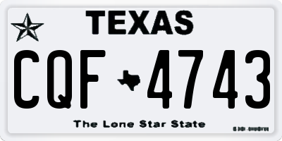 TX license plate CQF4743