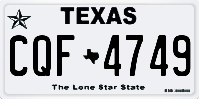 TX license plate CQF4749