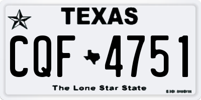TX license plate CQF4751