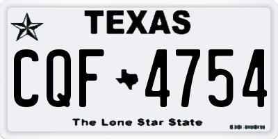 TX license plate CQF4754