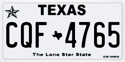 TX license plate CQF4765