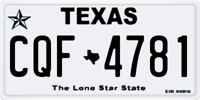 TX license plate CQF4781