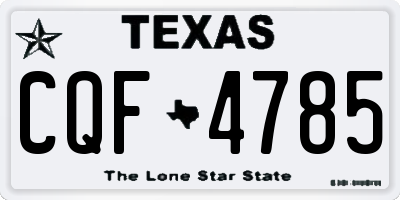 TX license plate CQF4785