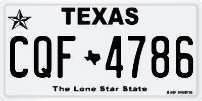 TX license plate CQF4786