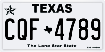 TX license plate CQF4789