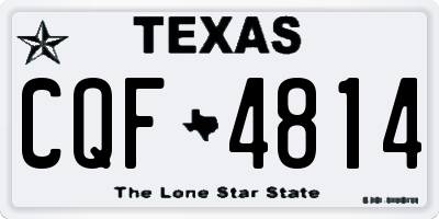 TX license plate CQF4814