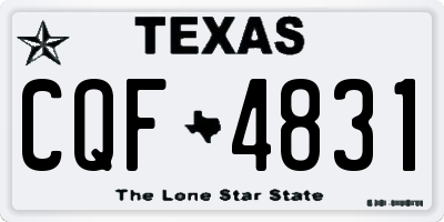 TX license plate CQF4831