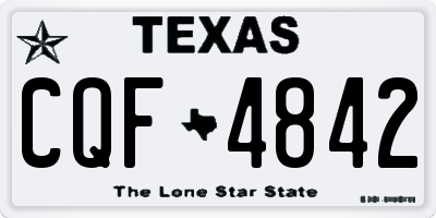 TX license plate CQF4842