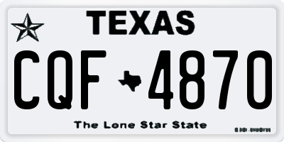 TX license plate CQF4870