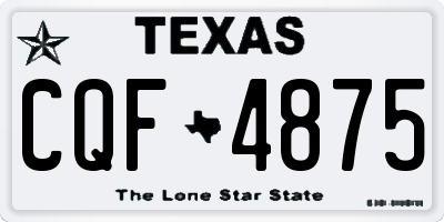 TX license plate CQF4875