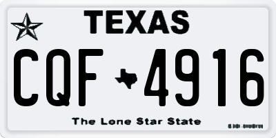 TX license plate CQF4916