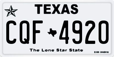 TX license plate CQF4920