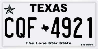 TX license plate CQF4921