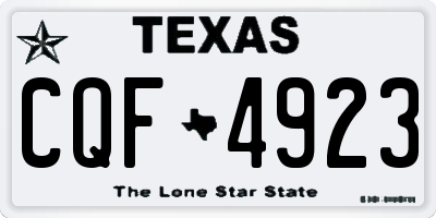 TX license plate CQF4923
