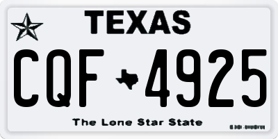 TX license plate CQF4925