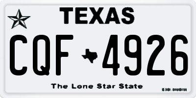 TX license plate CQF4926