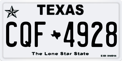 TX license plate CQF4928