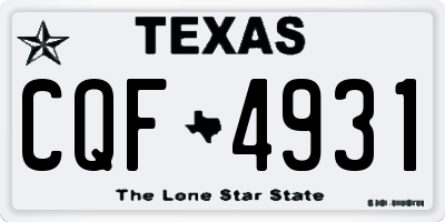 TX license plate CQF4931