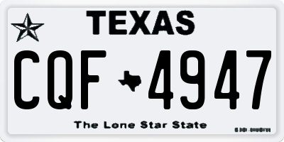 TX license plate CQF4947