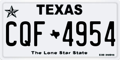 TX license plate CQF4954