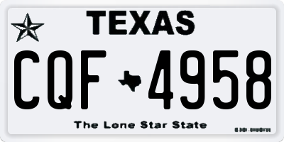 TX license plate CQF4958