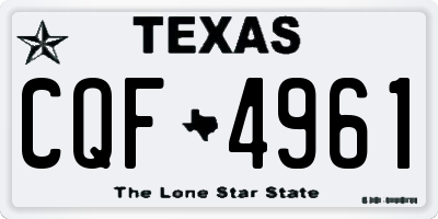 TX license plate CQF4961