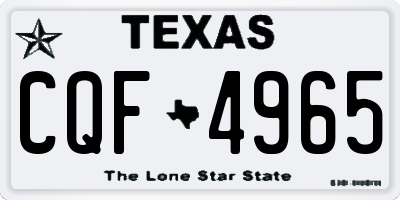 TX license plate CQF4965