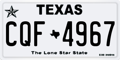 TX license plate CQF4967