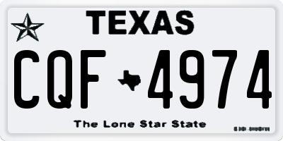 TX license plate CQF4974