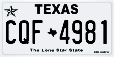 TX license plate CQF4981