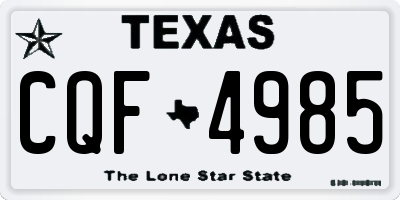 TX license plate CQF4985