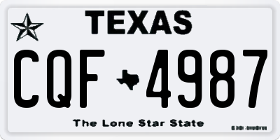 TX license plate CQF4987