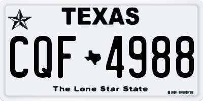 TX license plate CQF4988