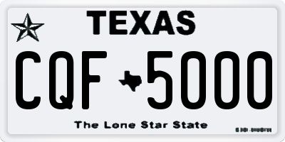 TX license plate CQF5000