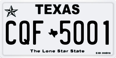 TX license plate CQF5001