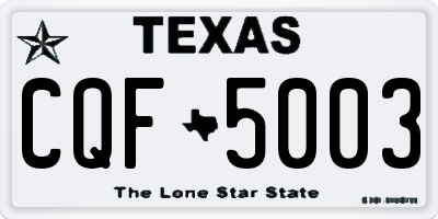 TX license plate CQF5003