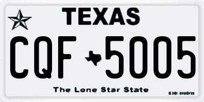 TX license plate CQF5005