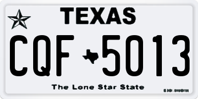 TX license plate CQF5013