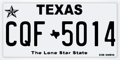 TX license plate CQF5014