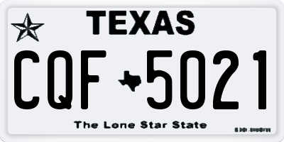 TX license plate CQF5021