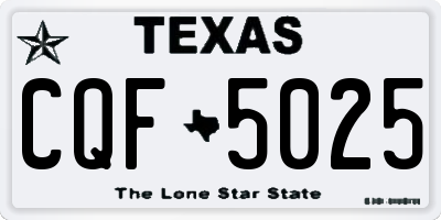 TX license plate CQF5025