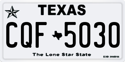 TX license plate CQF5030