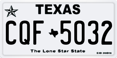TX license plate CQF5032