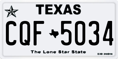 TX license plate CQF5034