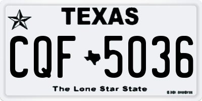 TX license plate CQF5036