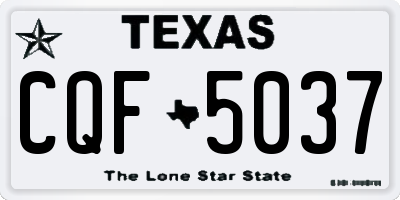 TX license plate CQF5037