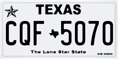 TX license plate CQF5070