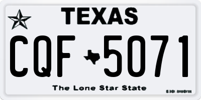TX license plate CQF5071