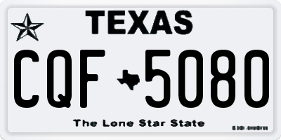 TX license plate CQF5080