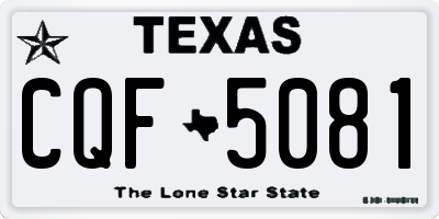 TX license plate CQF5081